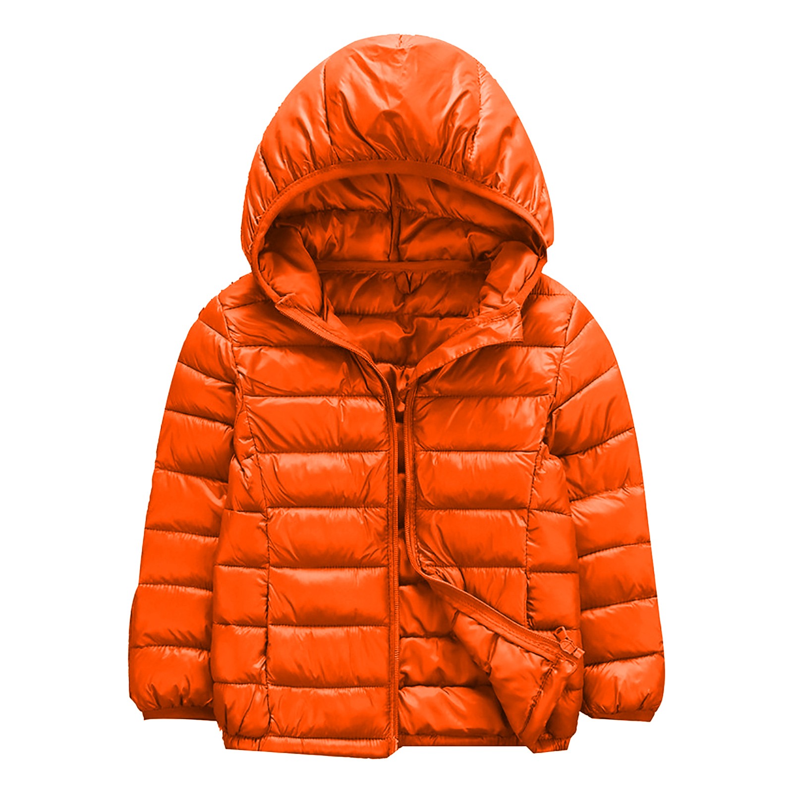Kids Coats Boys Girls Winter Jacket Hooded Puffer Jackets for Boys and Girls – Lightweight Autumn and Winter Coat, Warm and Comfy Orange 8-9 Years